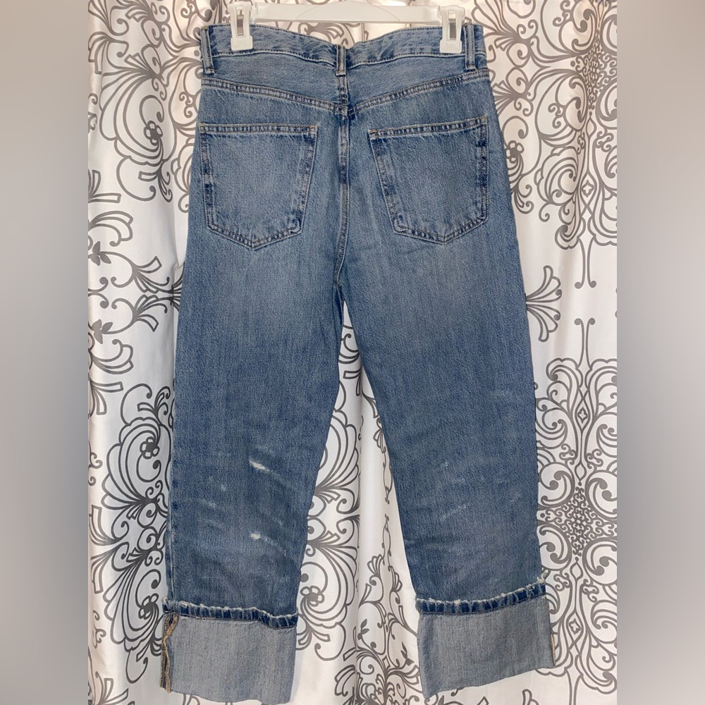Zara distressed cropped cuffed jeans - Picture 4 of 6